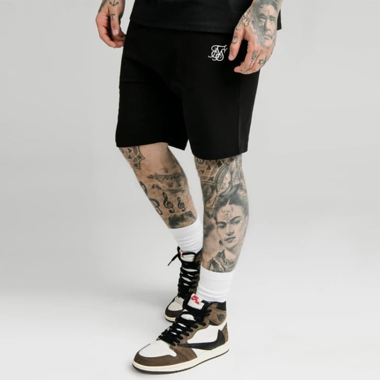 Image of SikSilk Logo Shorts Mens - Black XS