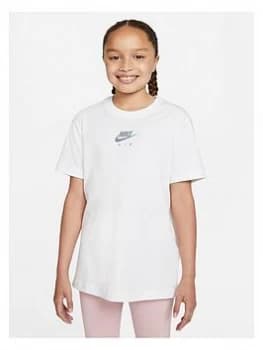 Image of Nike Air Girls NSW Boyfriend Short Sleeve T-Shirt - White, Size L, Women
