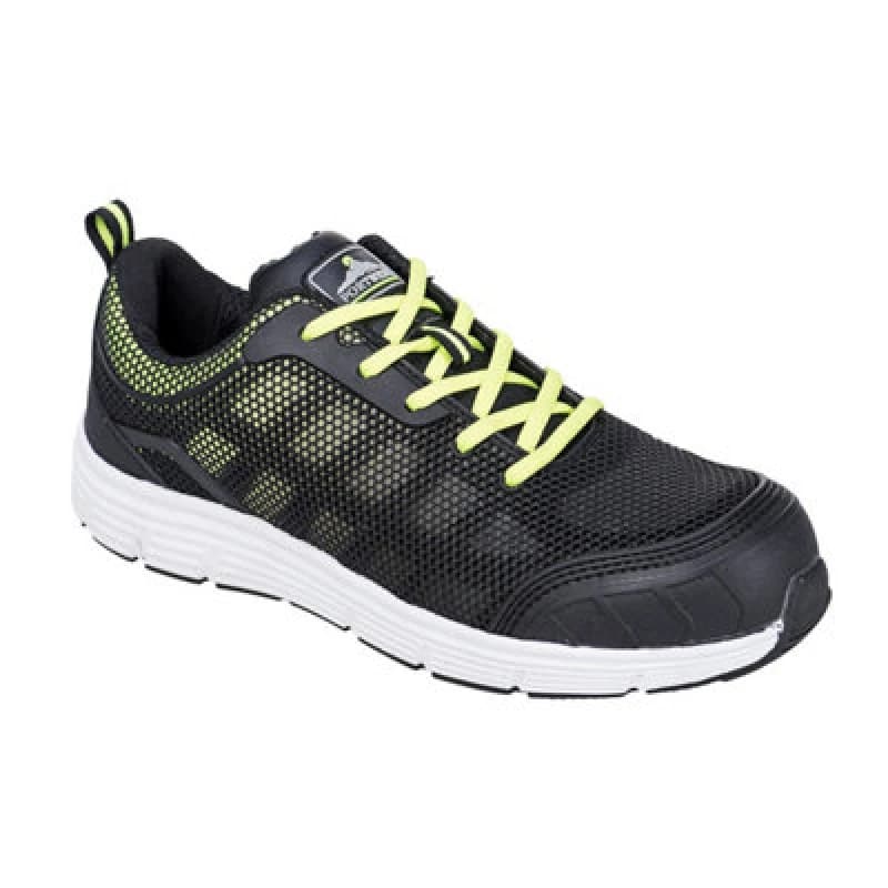 Image of Portwest Steelite Tove Safety Trainers FT15BGN40 Colour: Black / Green