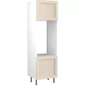 Image of Kitchen Kit Flatpack Shaker Kitchen Cabinet Tall Double Oven Unit Ultra Matt 600mm in Cashmere MFC