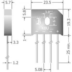 Image of Diode bridge Diotec KBU6A SIL 4 50 V 6 A
