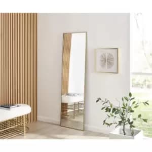 Image of Furniturebox Emma 170x50cm Gold Rectangle Contempary Metal Frame Wall Mirror Hallway Living Room Dining Room Bedroom