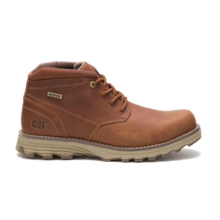 Image of Caterpillar Mens Elude Waterproof Chukka Boots DARK BROWN male 7 (41)