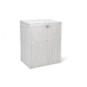Image of ARPAN Laundry Basket WB-9358-LWT Plastic White 58.5cm With Removable Lid L 85