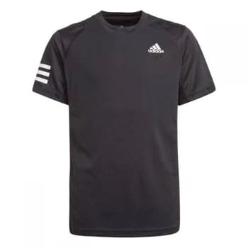 Image of adidas Basic Club 3 Stripe T Shirt - Black/White