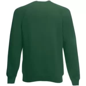 Image of Fruit Of The Loom Childrens Unisex Raglan Sleeve Sweatshirt (5-6) (Bottle Green)