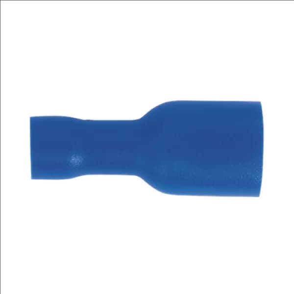 Image of Genuine SEALEY BT16 Fully Insulated Terminal 6.3mm Female Blue Pack of 100