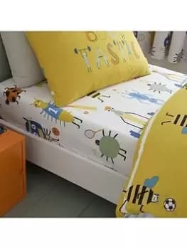 Image of Catherine Lansfield Bugtastic Fitted Sheet, Multi, Size Toddler