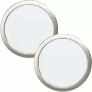 Image of 2 pack Wall / Ceiling Flush Downlight Satin Nickel Spotlight 16.5W led