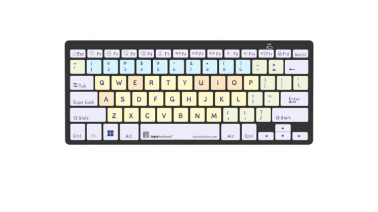 Image of Logickeyboard LKB-DYSLEX-BTPC-UK keyboard Home Bluetooth QWERTY Englis
