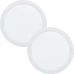 Image of 2 PACK Wall / Ceiling Flush Downlight 216mm White Spotlight 16.5W 4000K LED