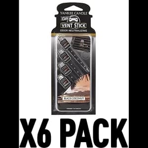 Image of Black Coconut (Pack Of 6) Yankee Candle Vent Stick