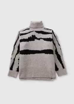 Image of Religion Womens Cherish Roll Neck Wool Jumper In Ashes Of Roses/Black