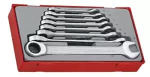 Image of Teng Tools TT6508RS 8 Piece Ratchet Spanner Set 8 - 19mm in Case