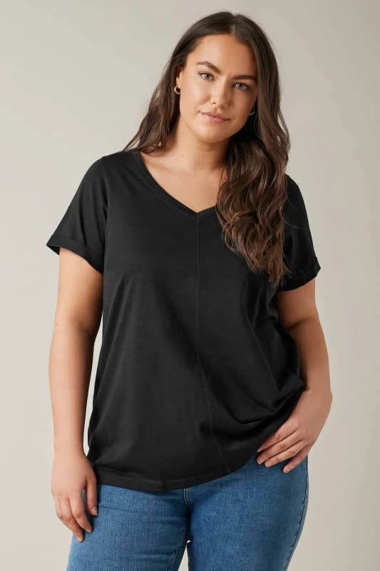 Image of Evans Pure Cotton T-Shirt Black