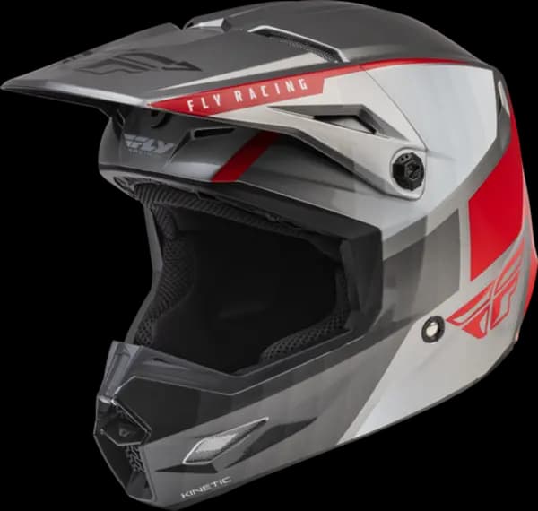 Image of FLY Racing Kinetic Drift Charcoal Lite Grey Red Offroad Helmet Size XS