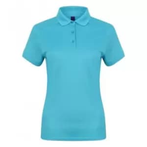 Image of Henbury Womens/Ladies Stretch Microfine Pique Polo Shirt (XL) (Turquoise)