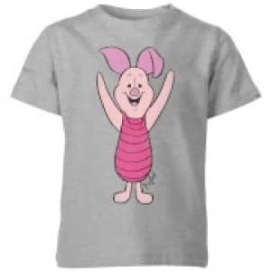 Image of Disney Winnie The Pooh Piglet Classic Kids T-Shirt - Grey - 9-10 Years