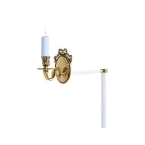 Image of Impex Sandringham Polished Brass Candle Wall Lamp
