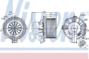 Image of Nissens Interior Cabin Blower Fan 87105
