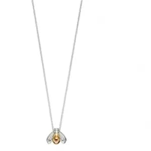 Image of Elements Silver Mixed Yellow Plate And Plain Silver Bug Pendant P4678