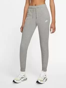 Image of Nike NSW Club Fleece Mid Rise Tight Joggers - Dark Grey Heather, Size XS, Women