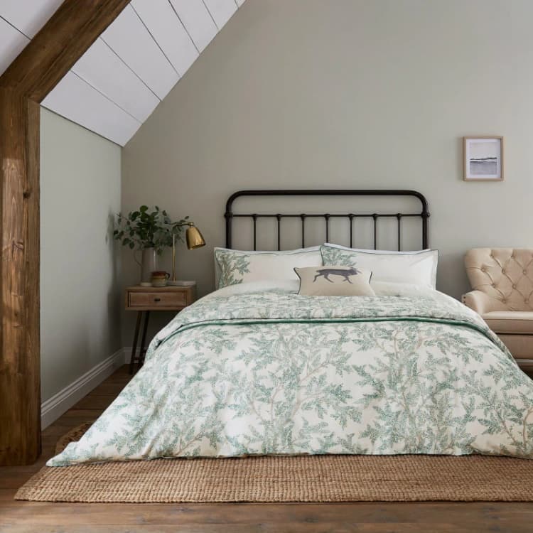 Image of Sanderson Farthing Wood Duvet Cover Set - Green Green Single