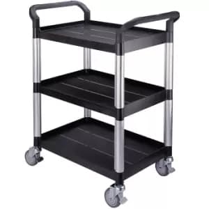 Image of Large 3 Shelf Open Side Service Cart - black