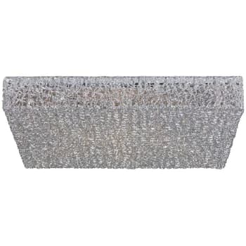 Image of Wire Glass & Crystal Ceiling Light Aluminum