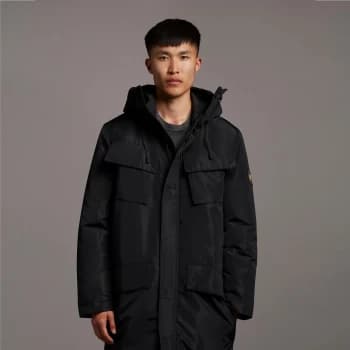 Image of Casuals Longline Dual Pocket Parka - Jet Black - XL