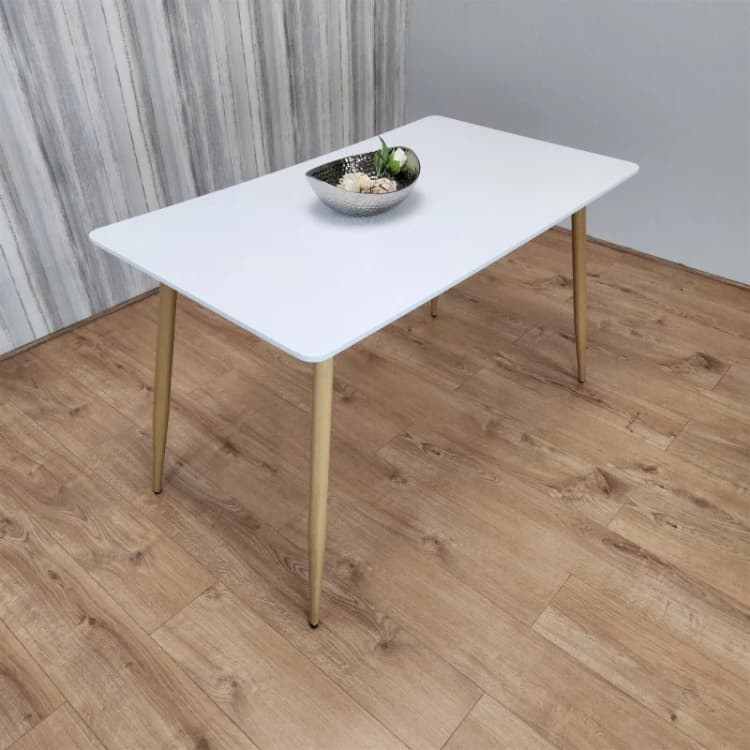 Image of KOSY KOALA KOSY KOALA White Wood Rectangle Dining Table Kitchen Table Modern Wood Style Dinner Table Only Multi One Size Unisex 5060711586243