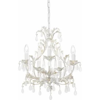 Image of Ideal Lux Lighting - Ideal Lux Cascina - 5 Light Chandelier Gold, White Finish, E14