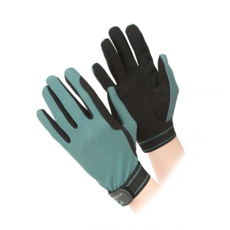 Image of Aubrion Aubrion Mesh Riding Gloves in Green Size: large Green L Unisex 5059699852839