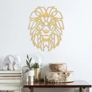 Image of L?on Metal Decor - Gold Gold Decorative Metal Wall Accessory