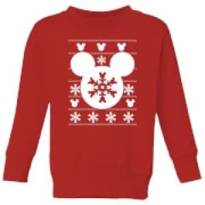 Image of Disney Snowflake Silhouette Kids Christmas Sweatshirt - Red - 11-12 Years
