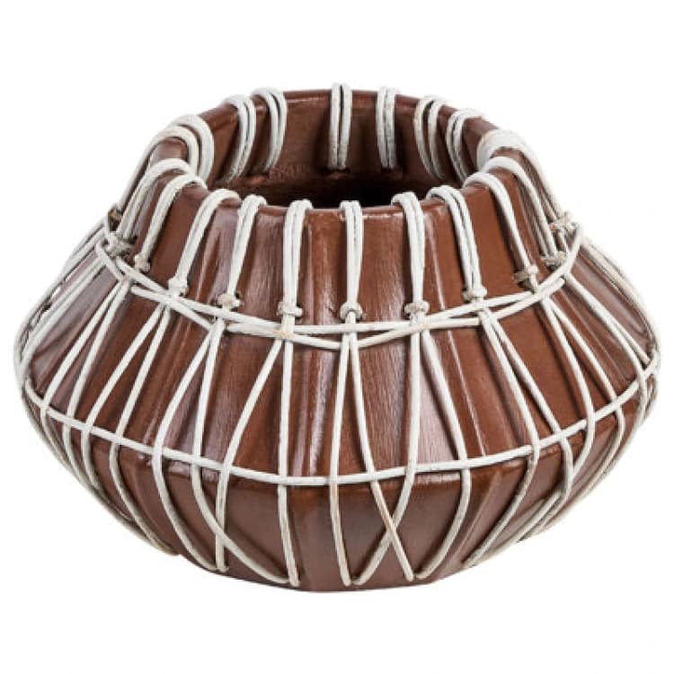 Image of Beliani Decorative Vase Kluet Ceramic 22cm Brown