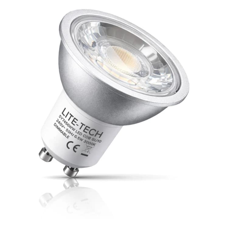 Image of Lite-Tech LED GU10 Spotlight Bulbs 6.5W Dim Warm White 3000K Halogen Replacement COB (10 Pack)