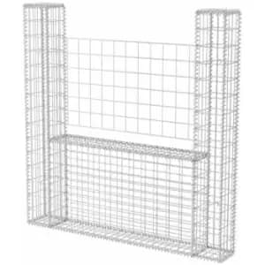 Image of Vidaxl - Gabion Basket U-Shape Galvanised Steel 160x20x150cm Silver