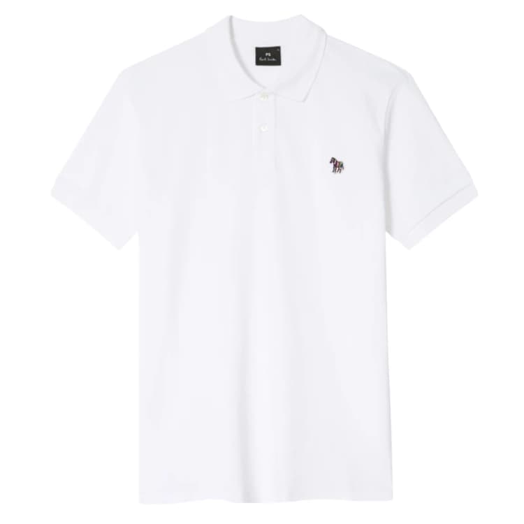 Image of Paul Smith Mens Regular Fit Zebra Polo Shirt White 01 male 2XL