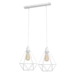 Image of Karo Straight Bar Pendant Ceiling Light White 50cm