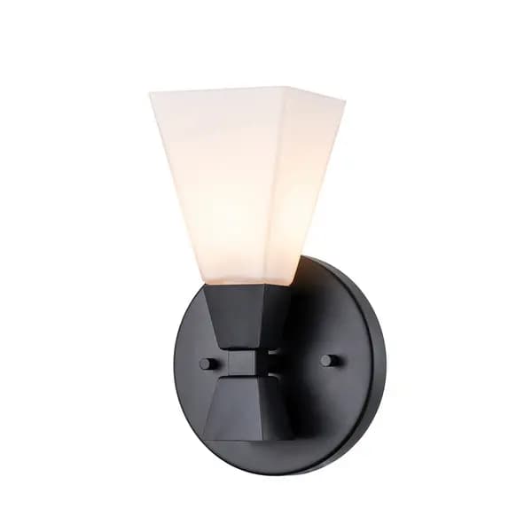 Image of Elstead Bowtie Glass Wall Light - Matt Black