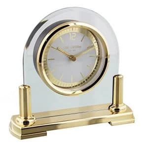 Image of Arched Glass Mantel Clock - Gold Stand