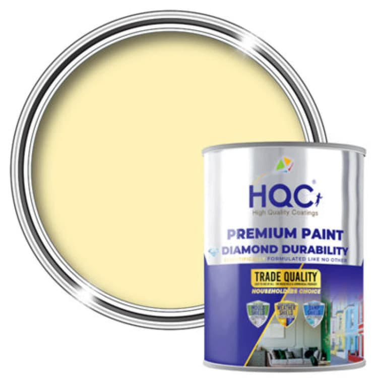 Image of Hqc Kitchen & Bathroom Paint - Mould Resistant, Washable & Durable - Light Yellow - 1L