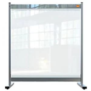 Image of Nobo Premium Plus Protection Desk Sneeze Guard PVC 500 Micron Transparent 860 x 770 x 410 mm