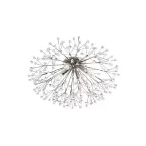 Image of Dunkirk 4 Light Flush Mount Polished Nickel, Glass