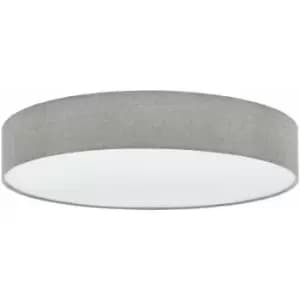 Image of Loops - Flush Ceiling Light Colour White Shade Grey White Fabric Linen Bulb E27 5x25W