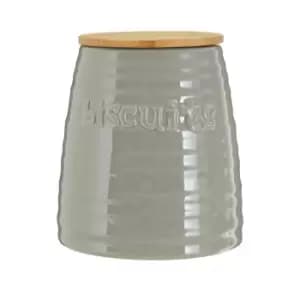 Image of Biscuit Canister in Grey Dolomite/Bamboo