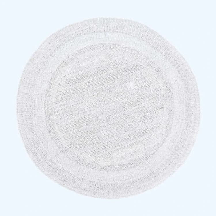 Image of Homescapes Luxury Reversible Round Bath Mat - White