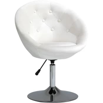 Image of Homcom - Dining Height Accent Stool Velvet-Touch Tufted Fabric Adjustable Height