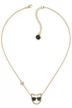 Image of Ladies Karl Lagerfeld Gold Plated Sunglasses Choupette Necklace 5378081